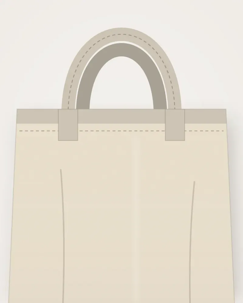 Tas Tote Kanvas, Natural, tampak dekat
