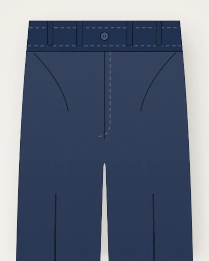 Celana Chino Slim, Navy, tampak dekat