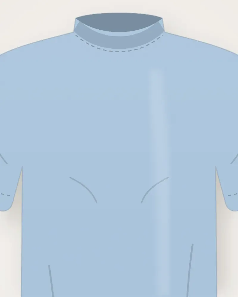 Kaos Anak, Biru muda, tampak dekat