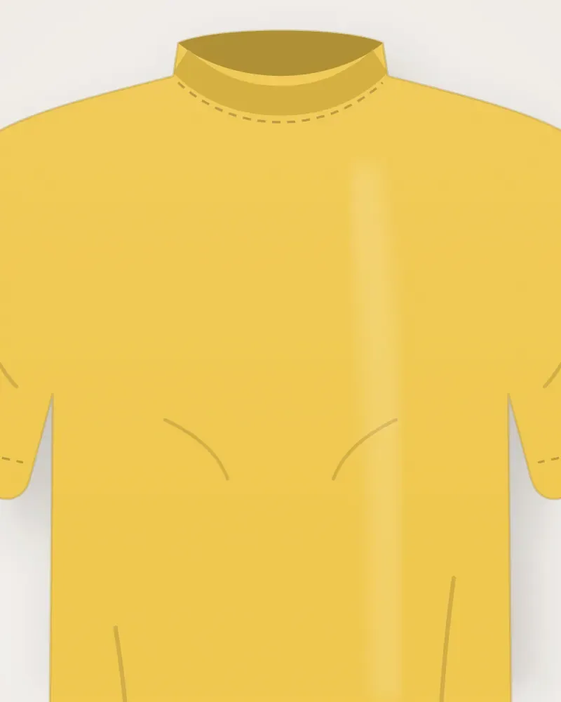Kaos Anak, Kuning, tampak dekat