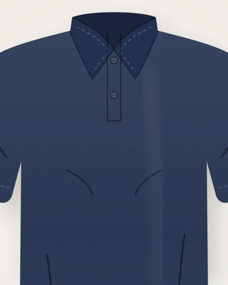 Polo Piqué, Navy, tampak dekat