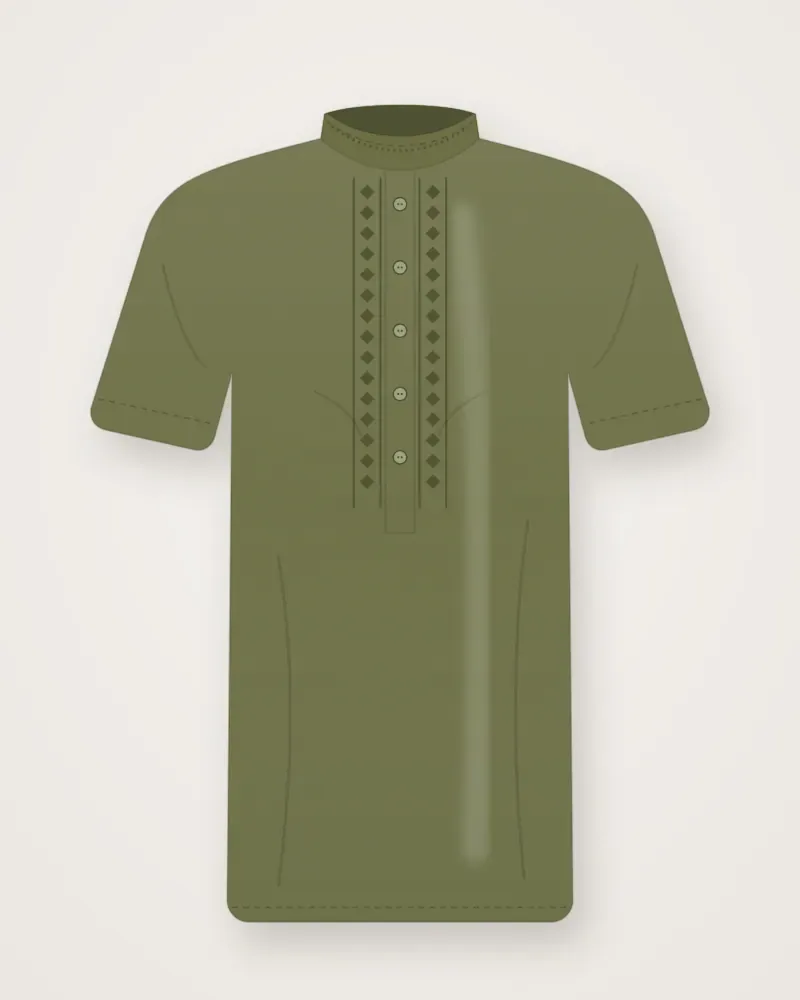 Koko Linen Lengan Pendek, Zaitun