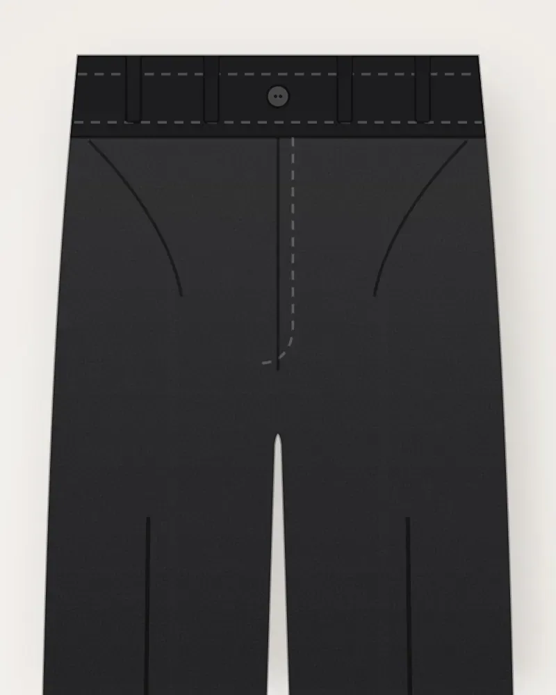 Celana Chino Slim, Hitam, tampak dekat