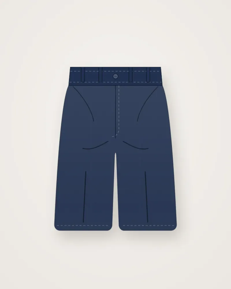 Celana Pendek Linen, Navy