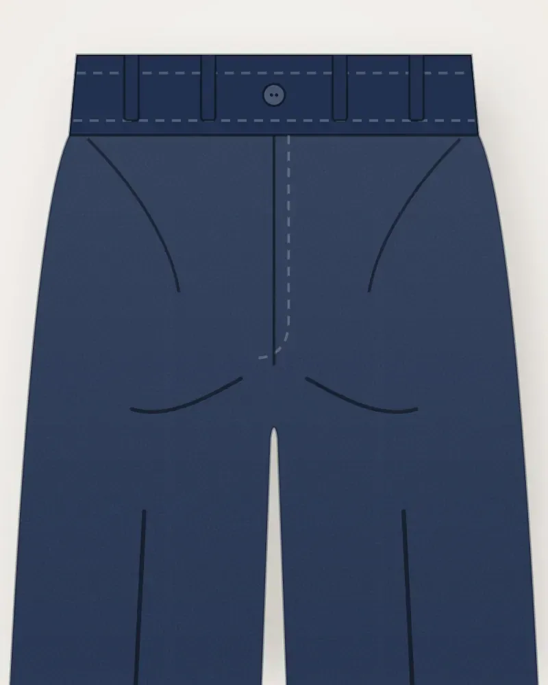 Celana Pendek Linen, Navy, tampak dekat
