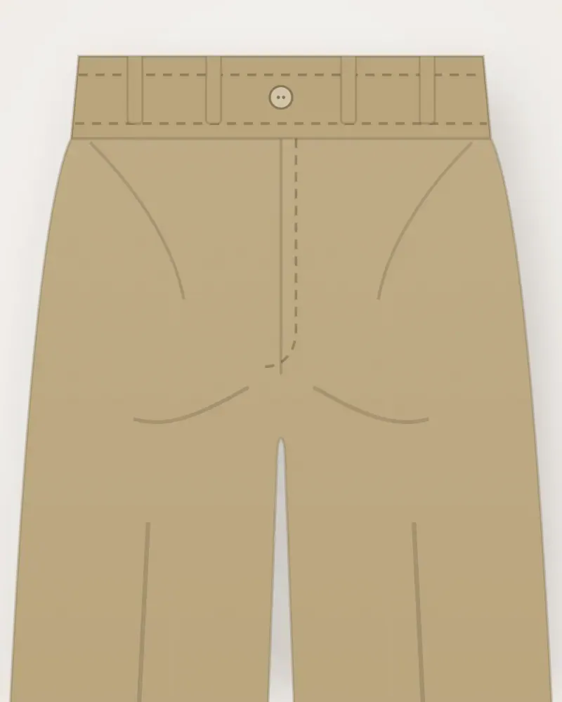Celana Pendek Anak, Khaki, tampak dekat