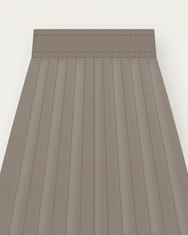 Rok Plisket, Taupe, tampak dekat